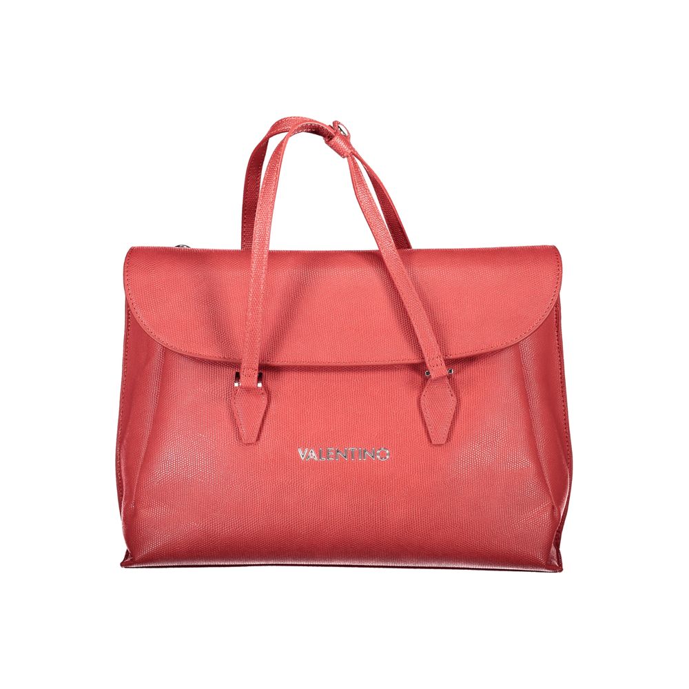 Red Polyurethane Women Handbag