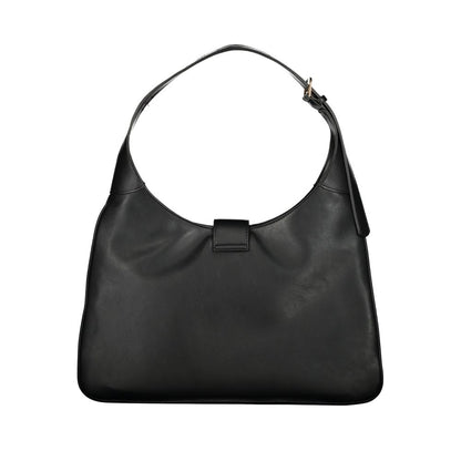 Black Polyurethane Women Handbag