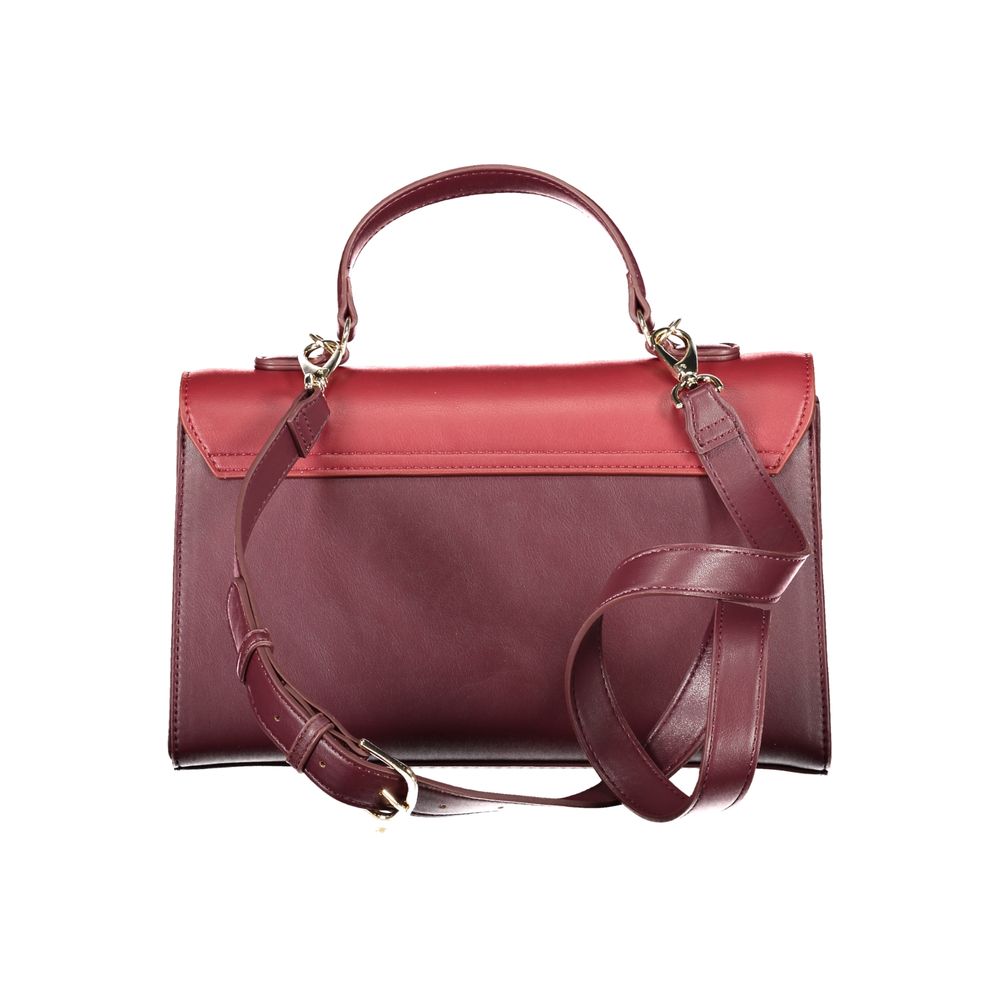 Red Polyurethane Women Handbag