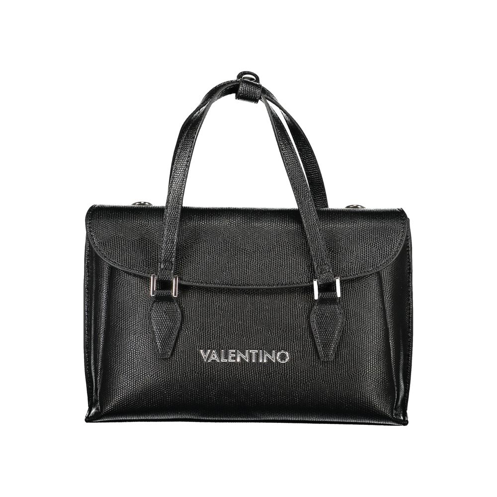 Black Polyurethane Women Handbag