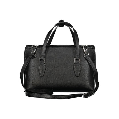 Black Polyurethane Women Handbag