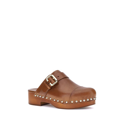 Brown Calf Leather Bos Taurus Clogs