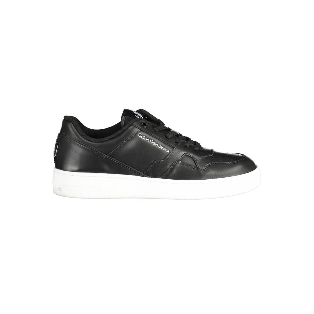 Black Polyester Mens Sneaker