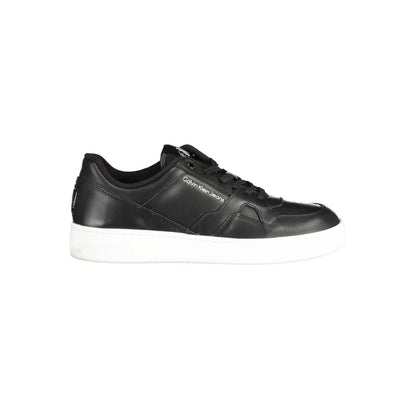 Black Polyester Mens Sneaker