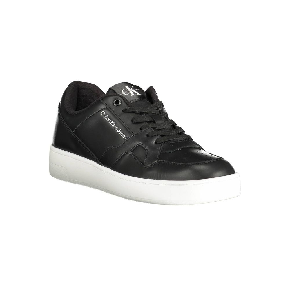 Black Polyester Mens Sneaker