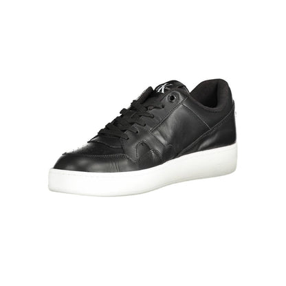Black Polyester Mens Sneaker