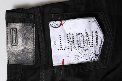 Black Cotton Slim Fit Denim Low Waist Denim Jeans