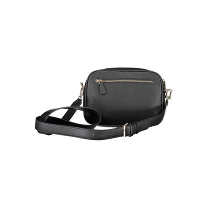 Black Polyurethane Women Shoulder Bag