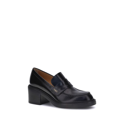 Black Calf Leather Bos Taurus Platform Loafers