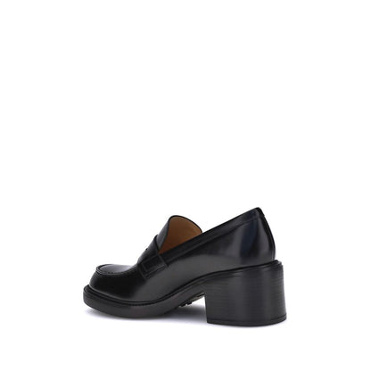 Black Calf Leather Bos Taurus Platform Loafers