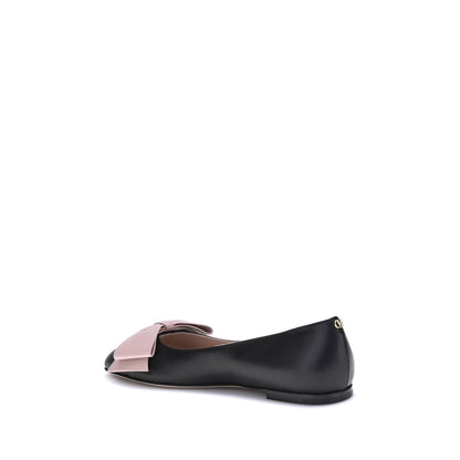 Black Calf Leather Bos Taurus Ballet Flats