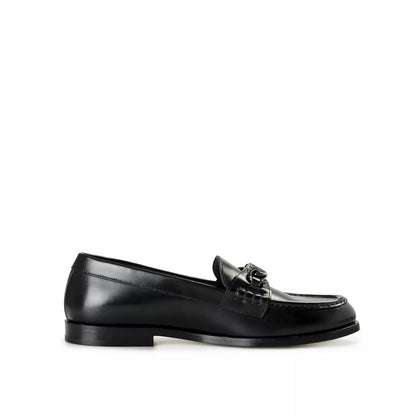 Black Leather Slip-On Loafers