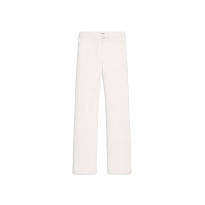 White Cotton Straight-Leg Jeans