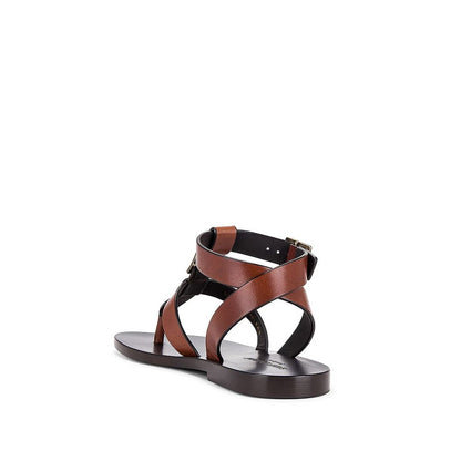 Brown Calfskin Flip-Flop Sandals