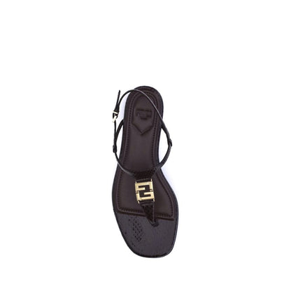 Purple Calf Leather Bos Taurus Flat Sandals