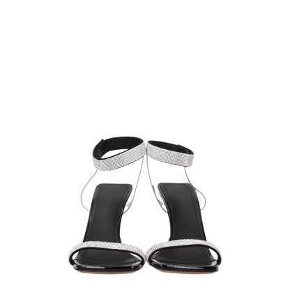Black Crystals Stiletto Heel Sandals