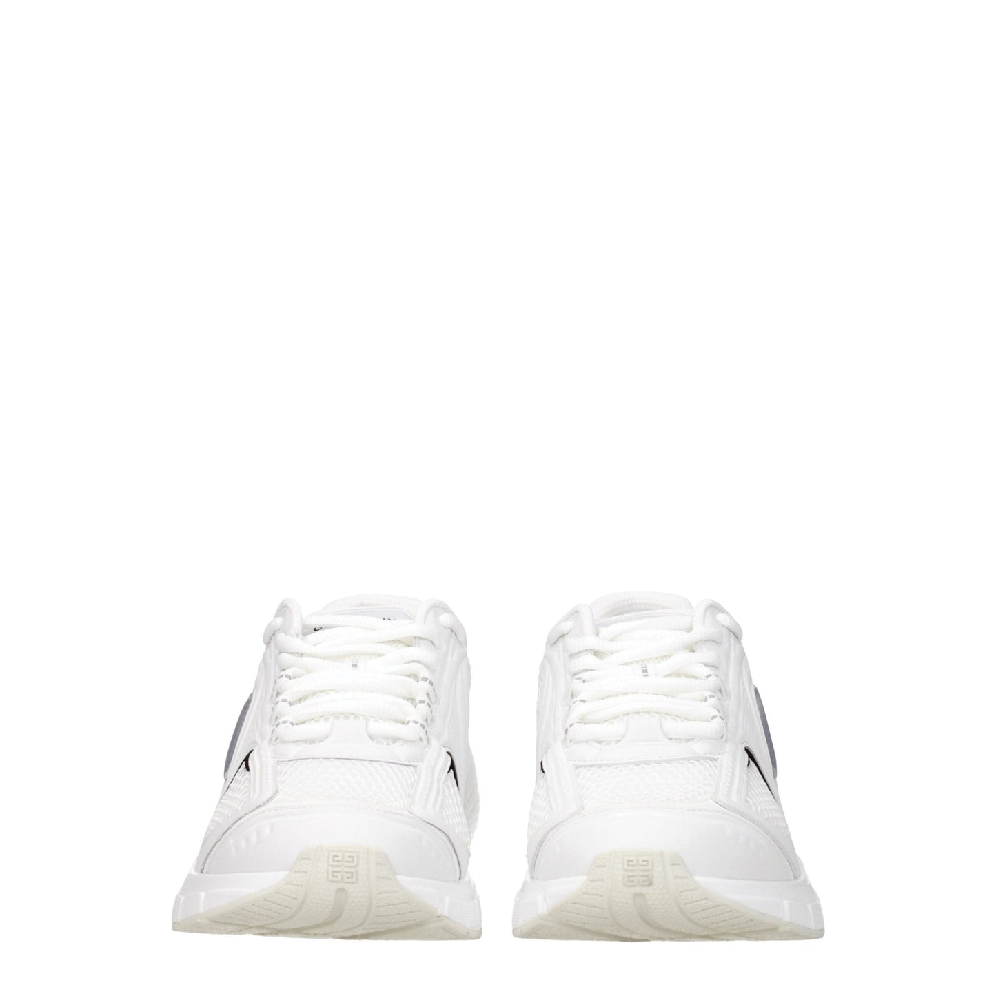 White Fabric Athletic Sneakers