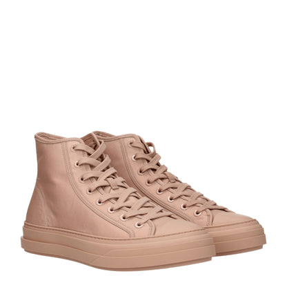 Pink Fabric High Top Sneakers