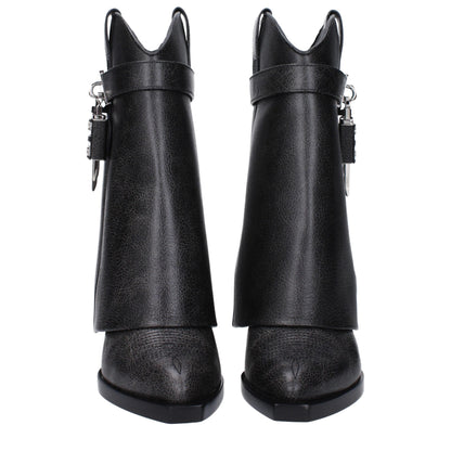 Black Leather Ankle Boots