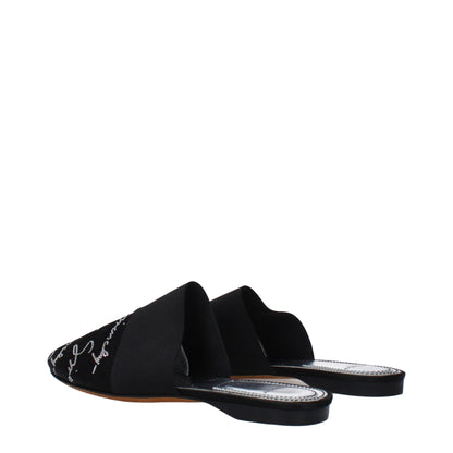 Black Satin Slippers