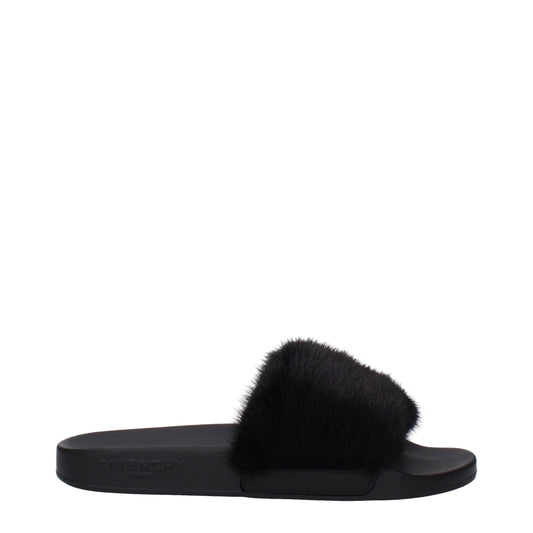 Black Cotton Slippers