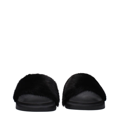 Black Cotton Slippers