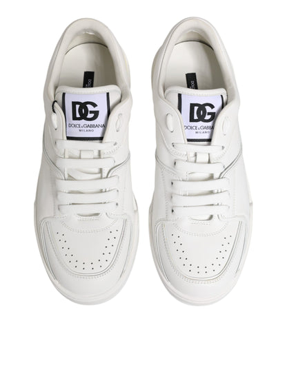 White Miami Leather Low Top Sneakers Shoes