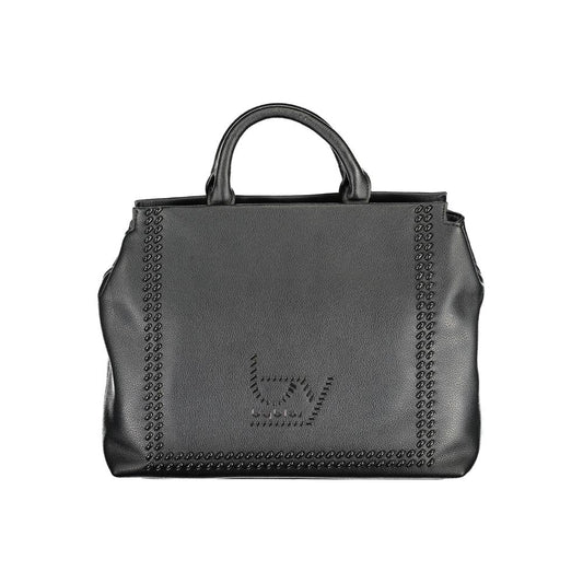 Black Polyurethane Women Handbag
