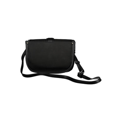 Black Polyurethane Women Shoulder Bag
