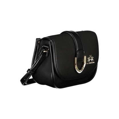 Black Polyurethane Women Shoulder Bag