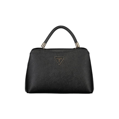 Black Polyurethane Women Handbag