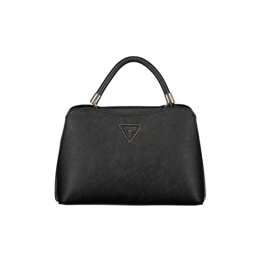 Black Polyurethane Women Handbag