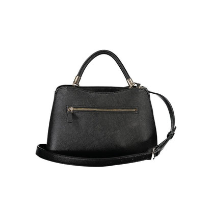 Black Polyurethane Women Handbag