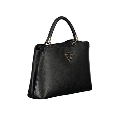Black Polyurethane Women Handbag