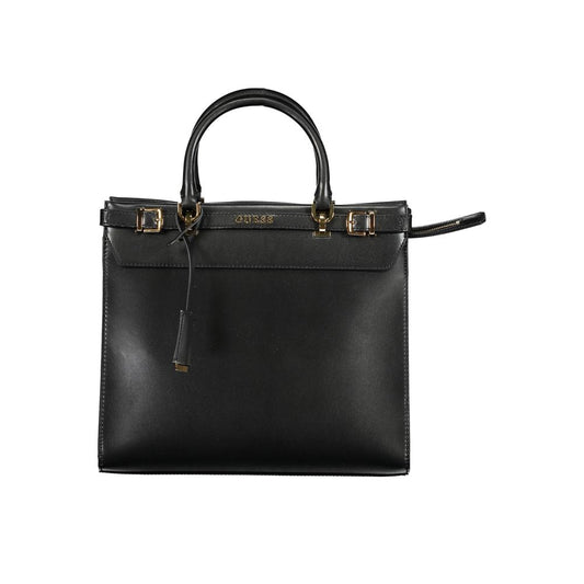 Black Polyurethane Women Handbag