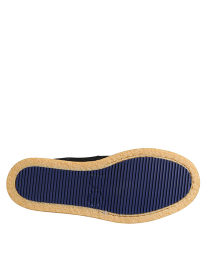 Black Calf Suede Slip On Ankle Boots Shoes