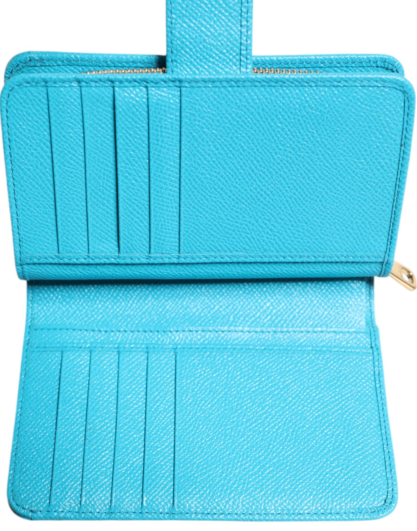 Light Blue Leather Bifold Continental Clutch Wallet