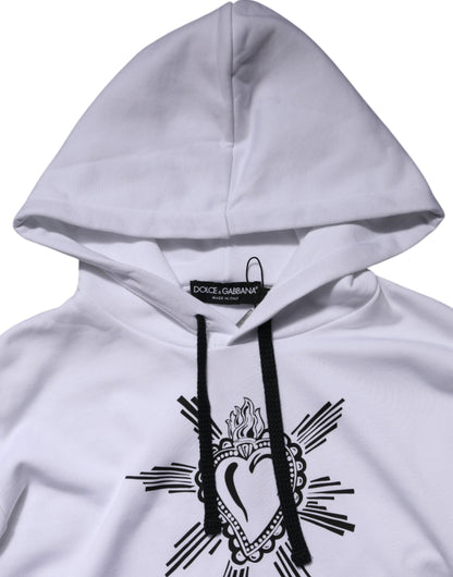 White Sacred Heart Hooded Sweatshirt Sweater