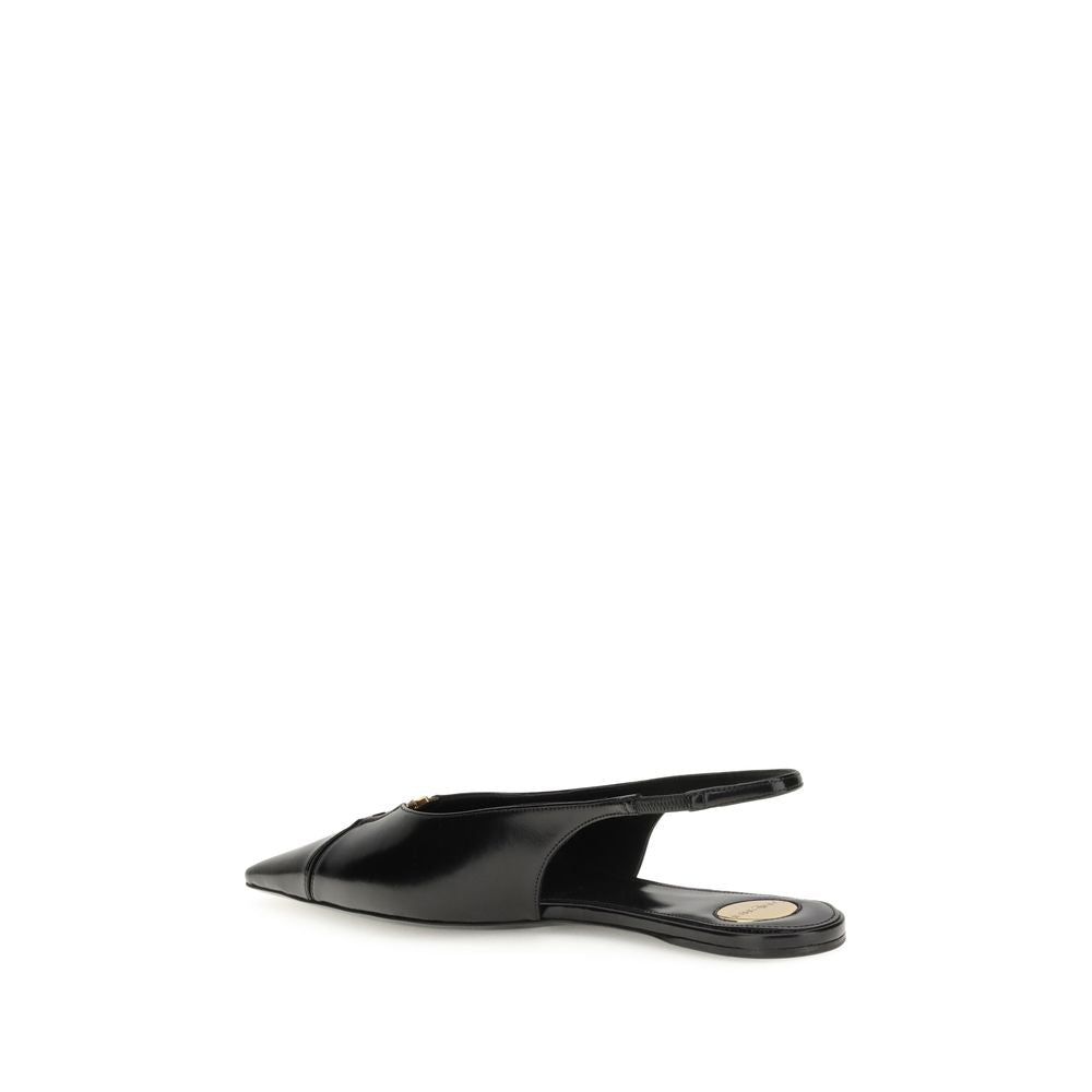 Black Calf Leather Bos Taurus Ballet Flats