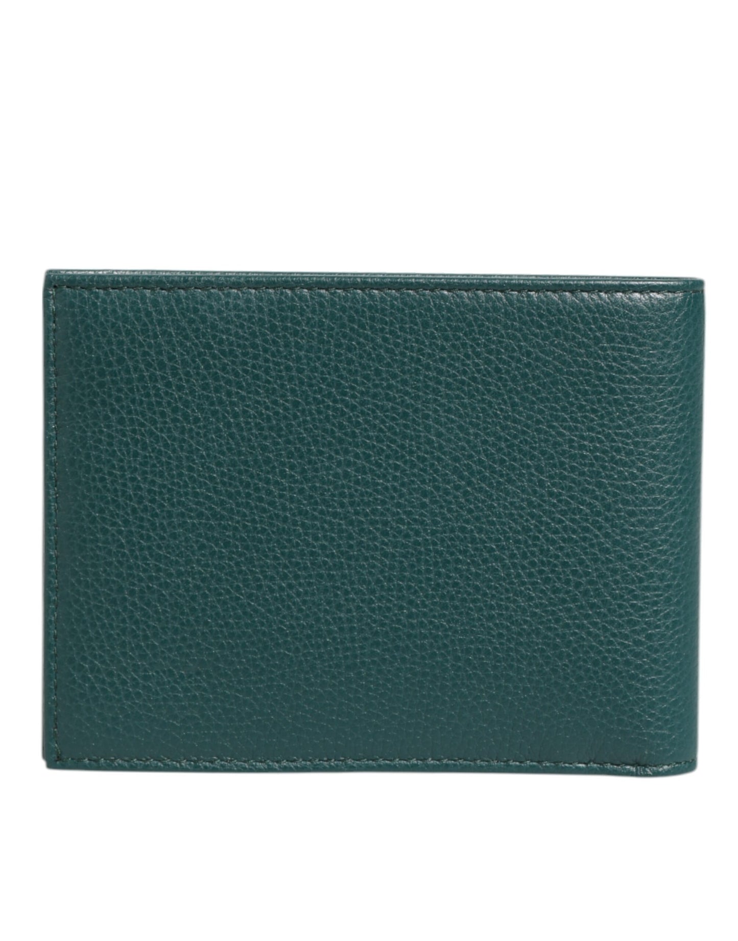 Green Leather DG Logo Plaque Bifold Men Card Holder Wallet