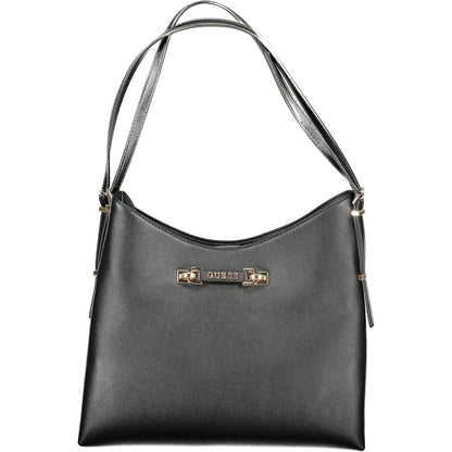Black Polyurethane Women Handbag