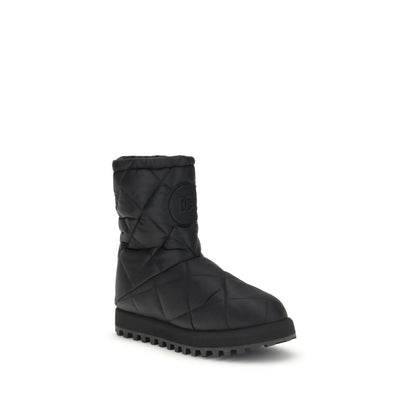 Black Polyamide Flat Boots