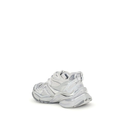 Silver Rubber Athletic Sneakers