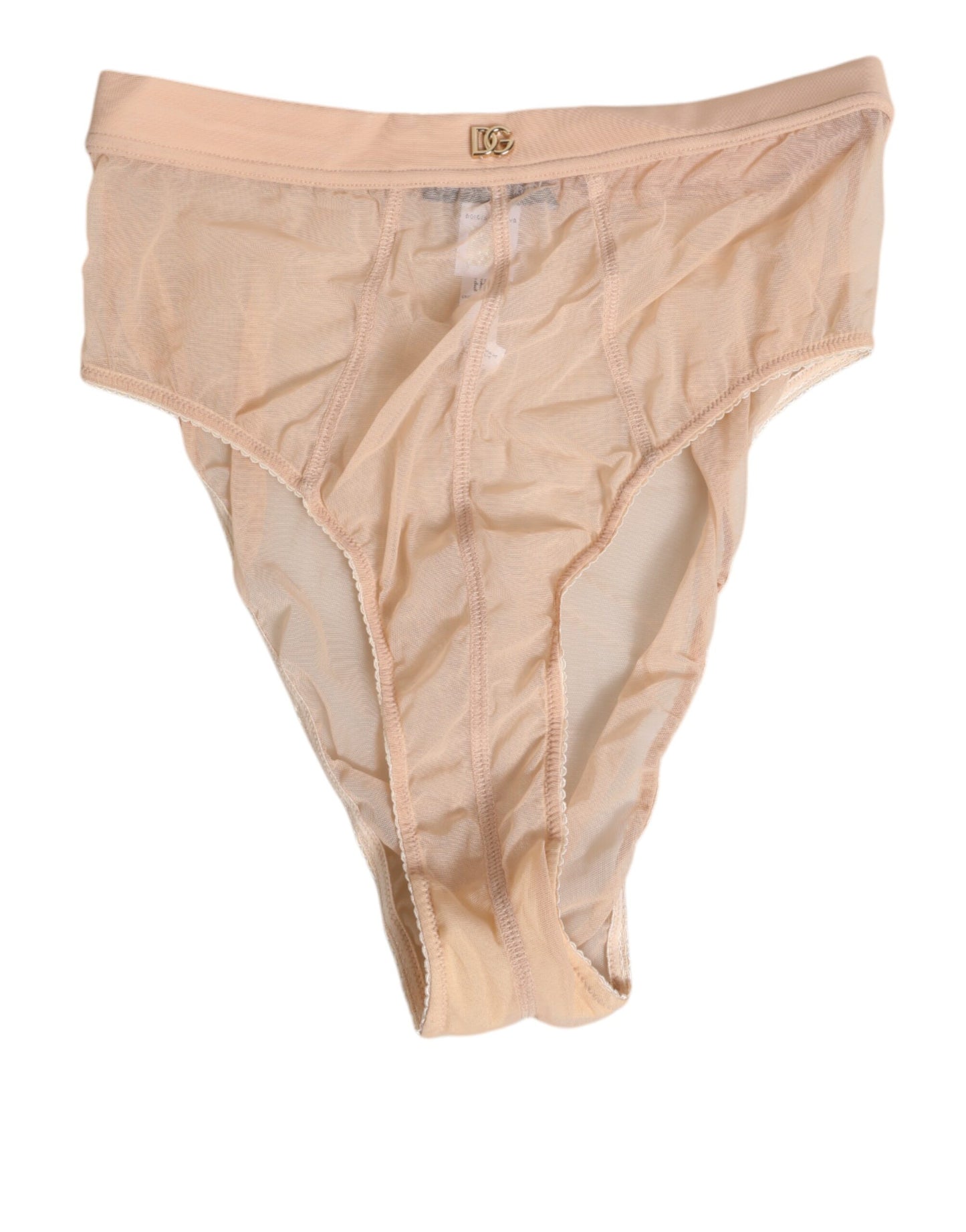 Beige Sheer Mesh High Waist Panty Underwear