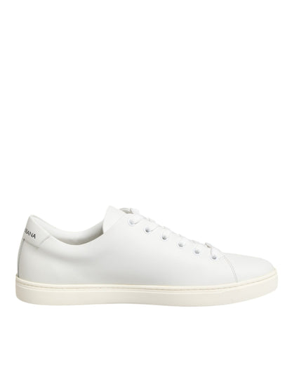 White Leather Sacre Heart Patch Sneakers  Shoes