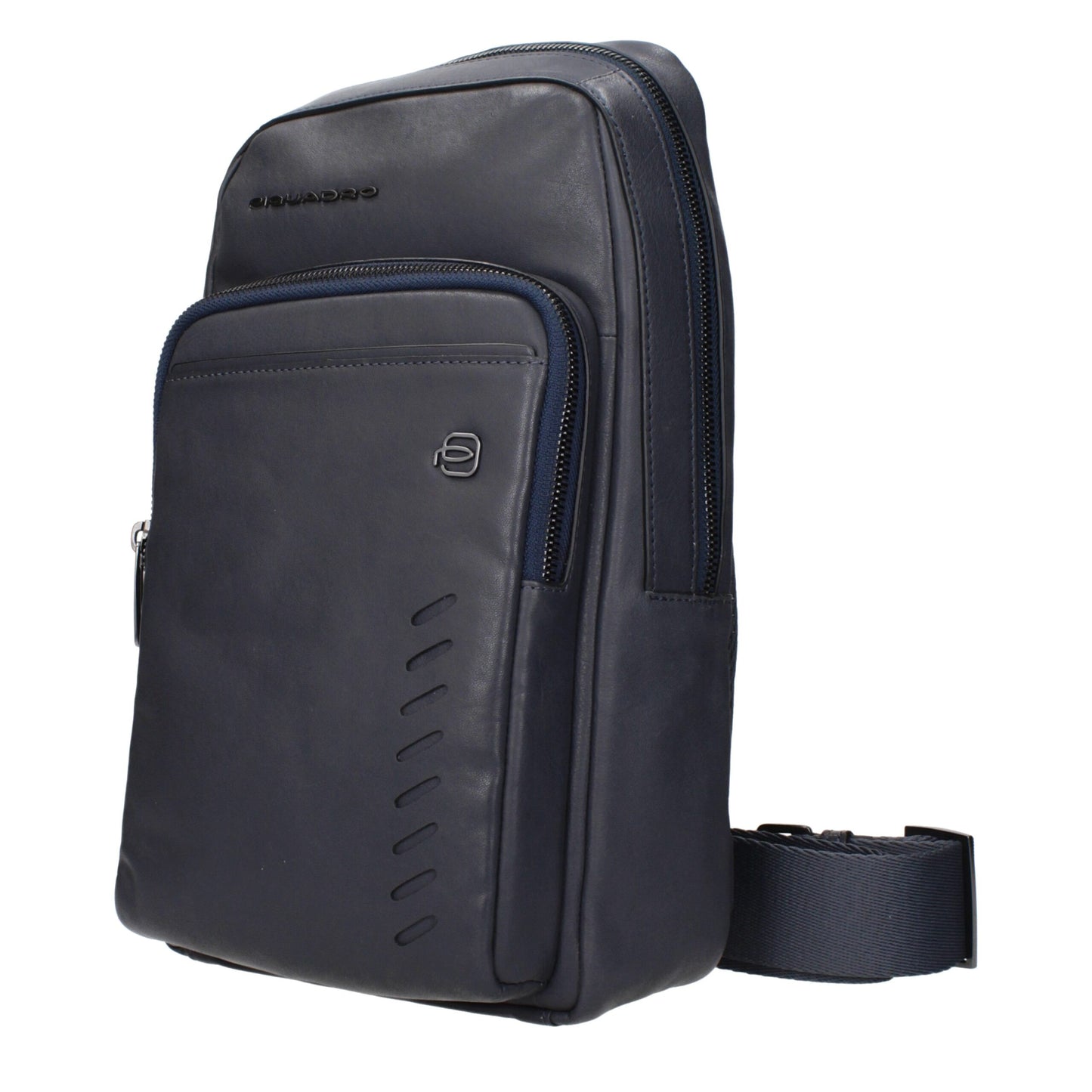 Blue Leather Crossbody Bag