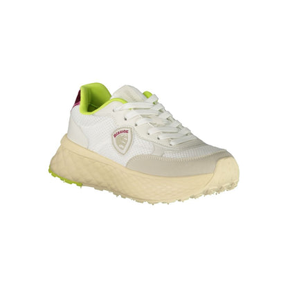 White Polyurethane Women Sneaker