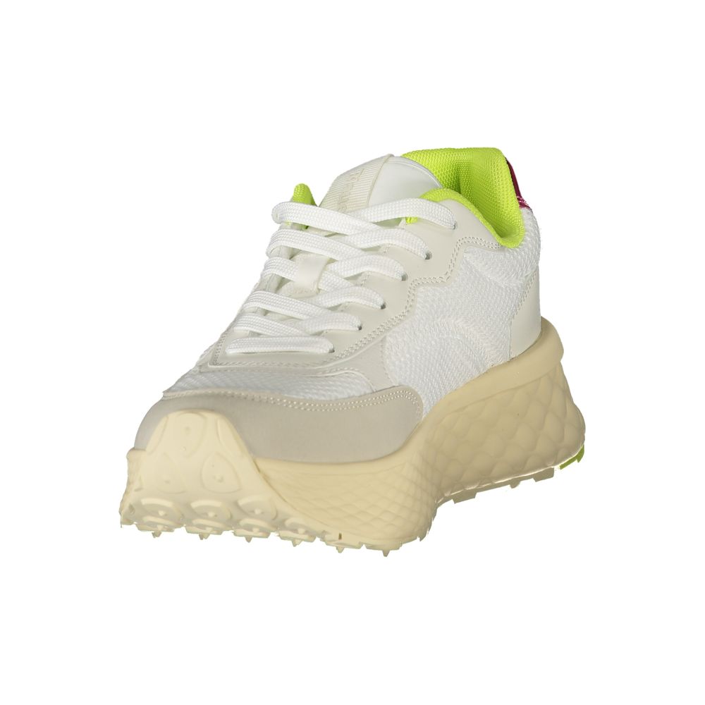White Polyurethane Women Sneaker