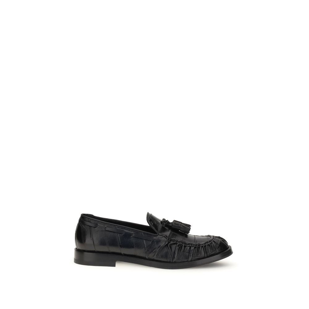 Black Rubber Slip-On Loafers