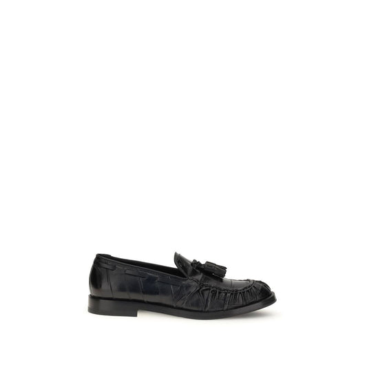 Black Rubber Slip-On Loafers